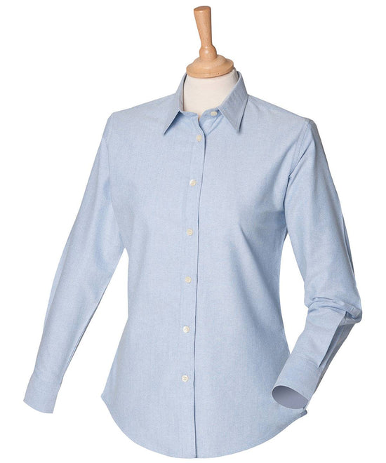 Blau - Klassisches Langarm-Oxford-Hemd für Damen