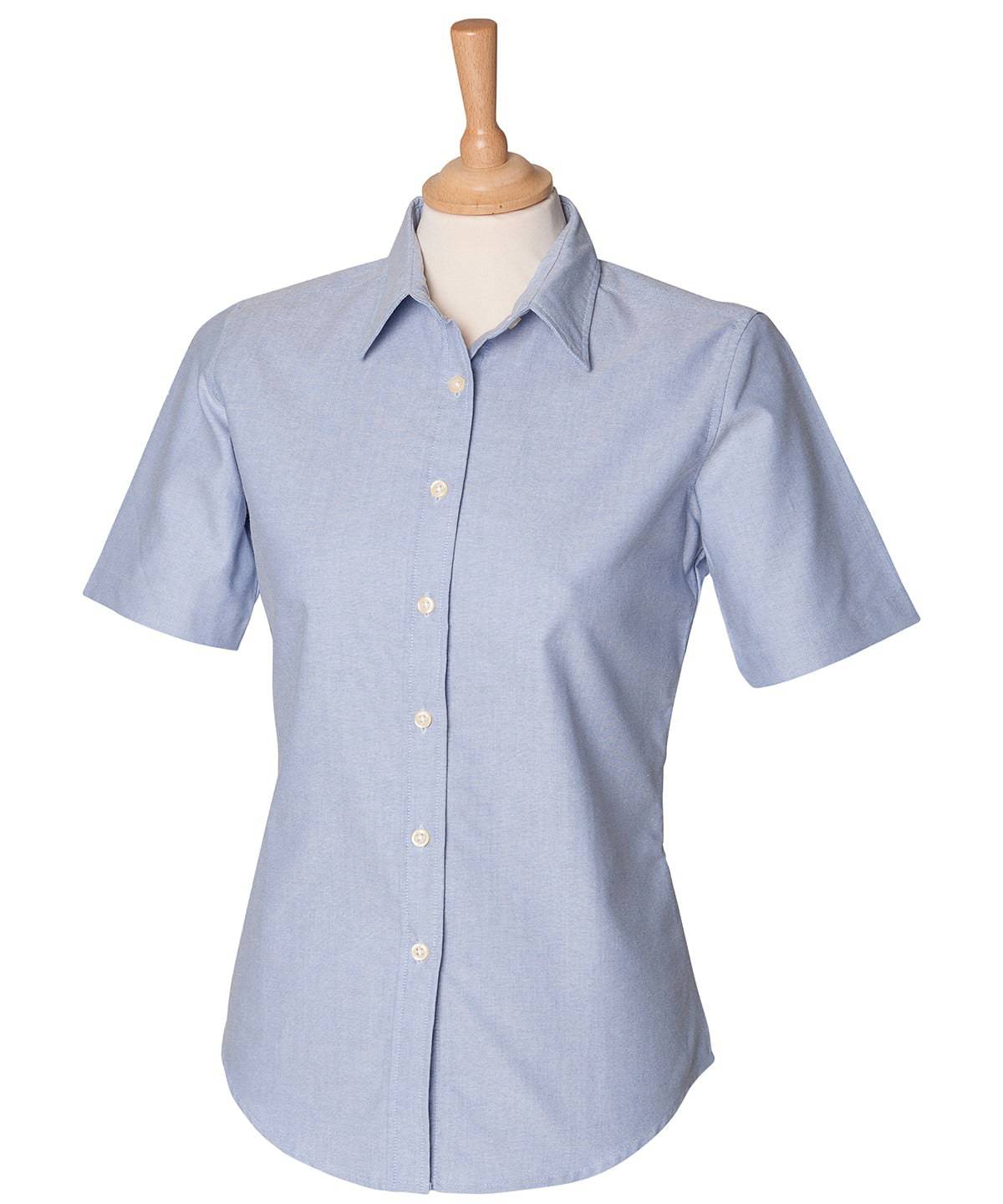 Blau* - Klassisches Oxford-Hemd für Damen mit kurzen Ärmeln