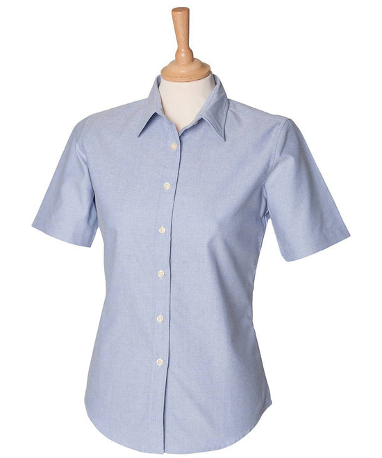 Blau* - Klassisches Oxford-Hemd für Damen mit kurzen Ärmeln