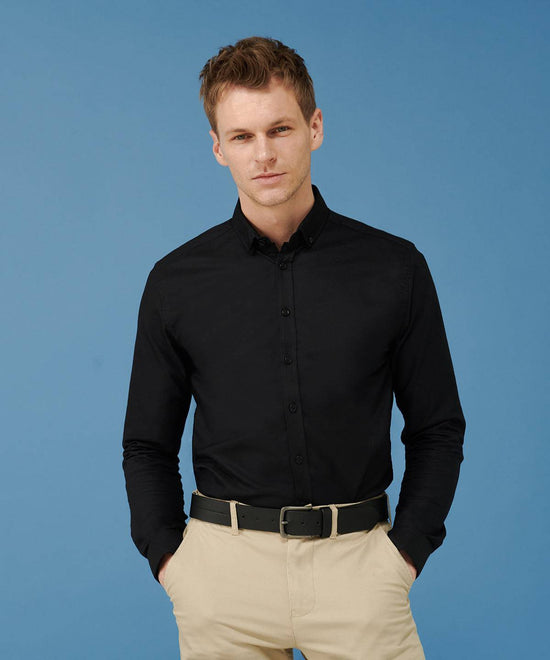 Charger l&amp;#39;image dans la galerie, Bleu - Chemise Oxford moderne à manches longues

