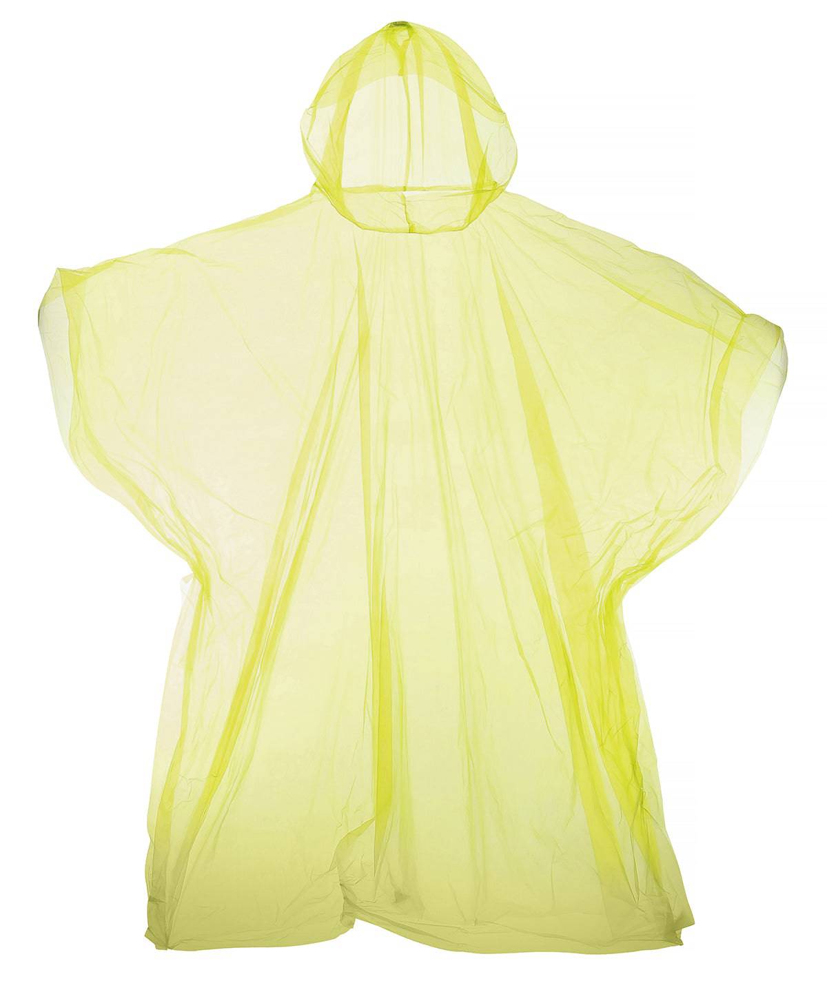 Yellow - Emergency hooded plastic poncho