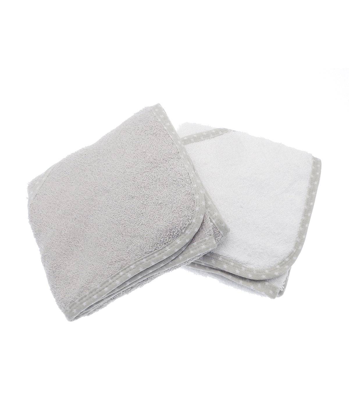 White/Grey - Baby hooded towel (2-pack)