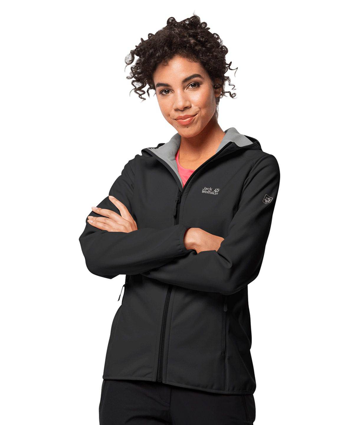 Black - Women’s hooded softshell jacket (OL)