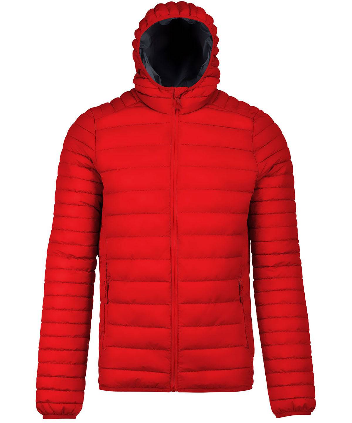 Red - Lightweight hooded padded jacket