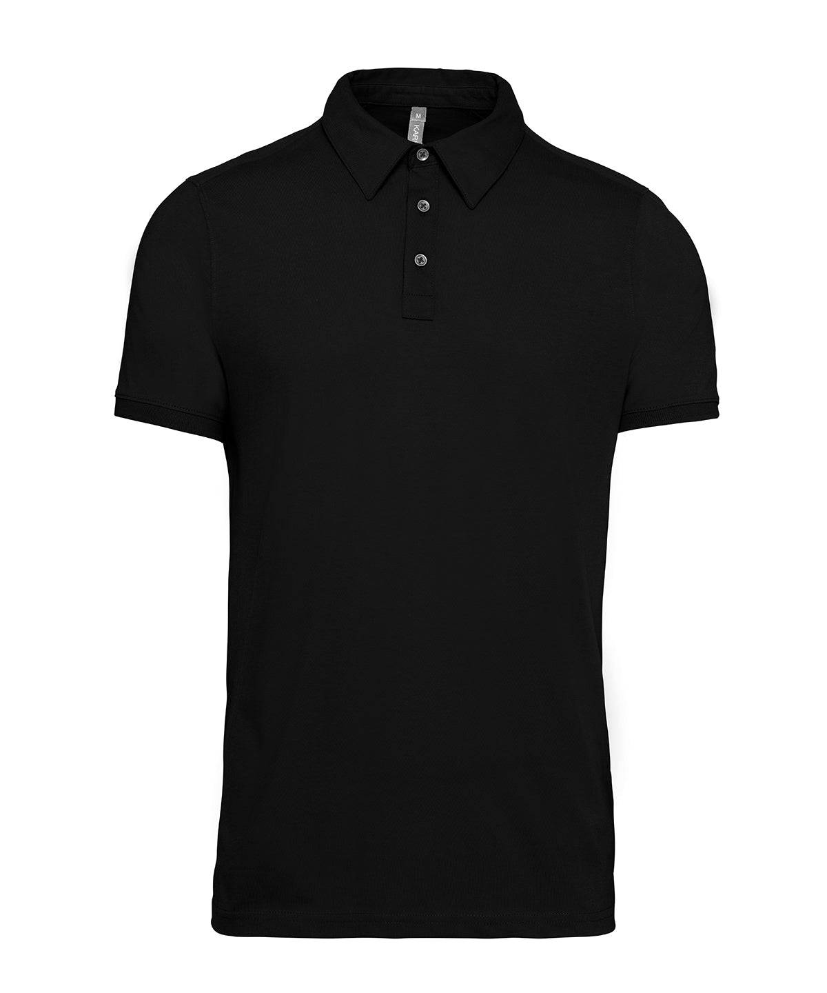 Black - Jersey knit polo shirt