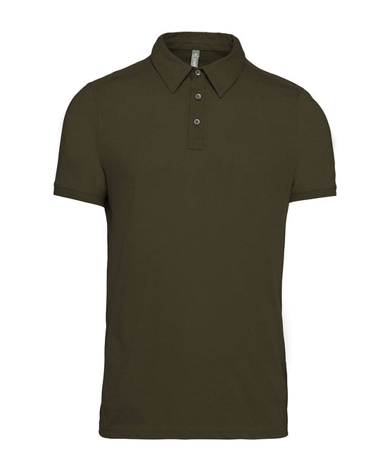 Light Khaki - Jersey knit polo shirt