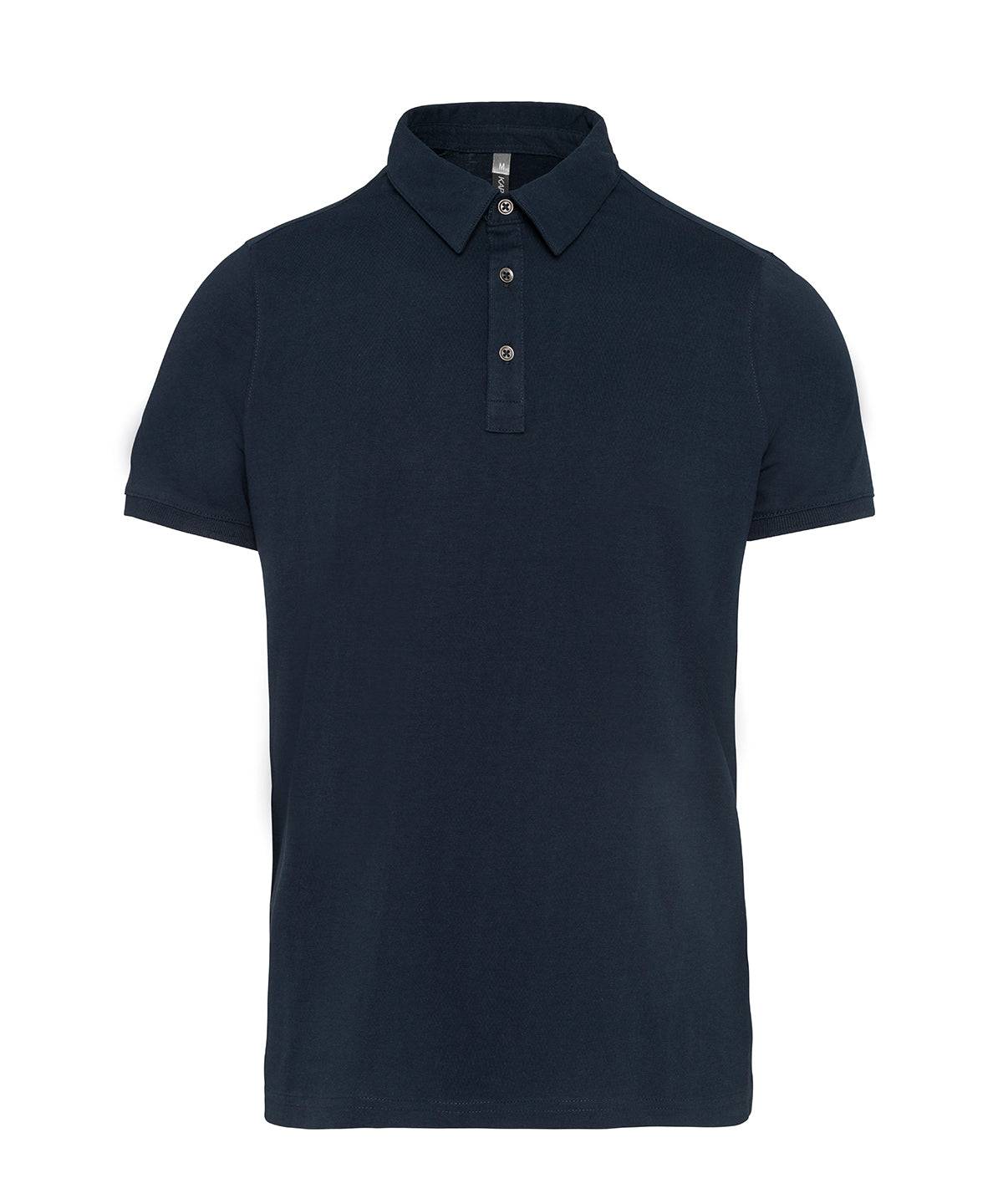 Navy - Jersey knit polo shirt