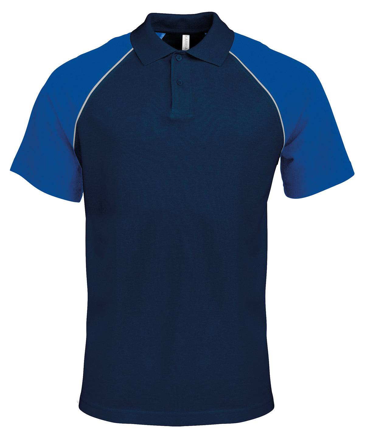 Navy/Light Grey/Royal - Polo baseball contrast polo shirt