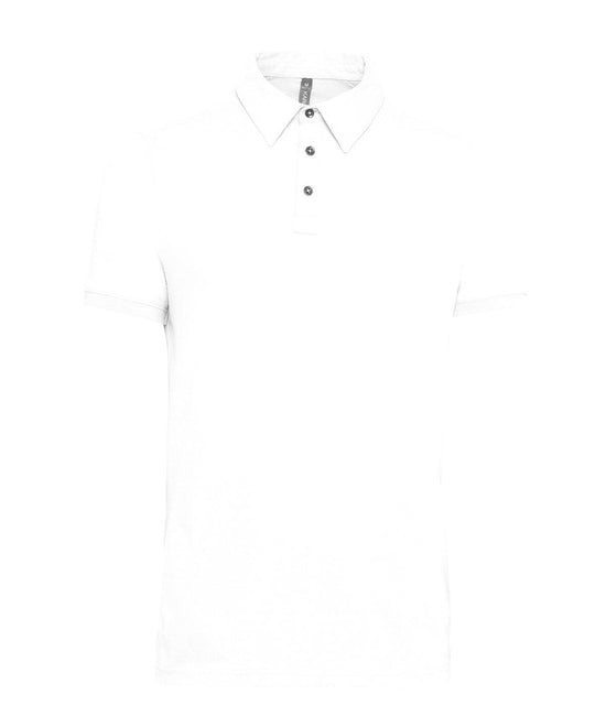 White - Jersey knit polo shirt
