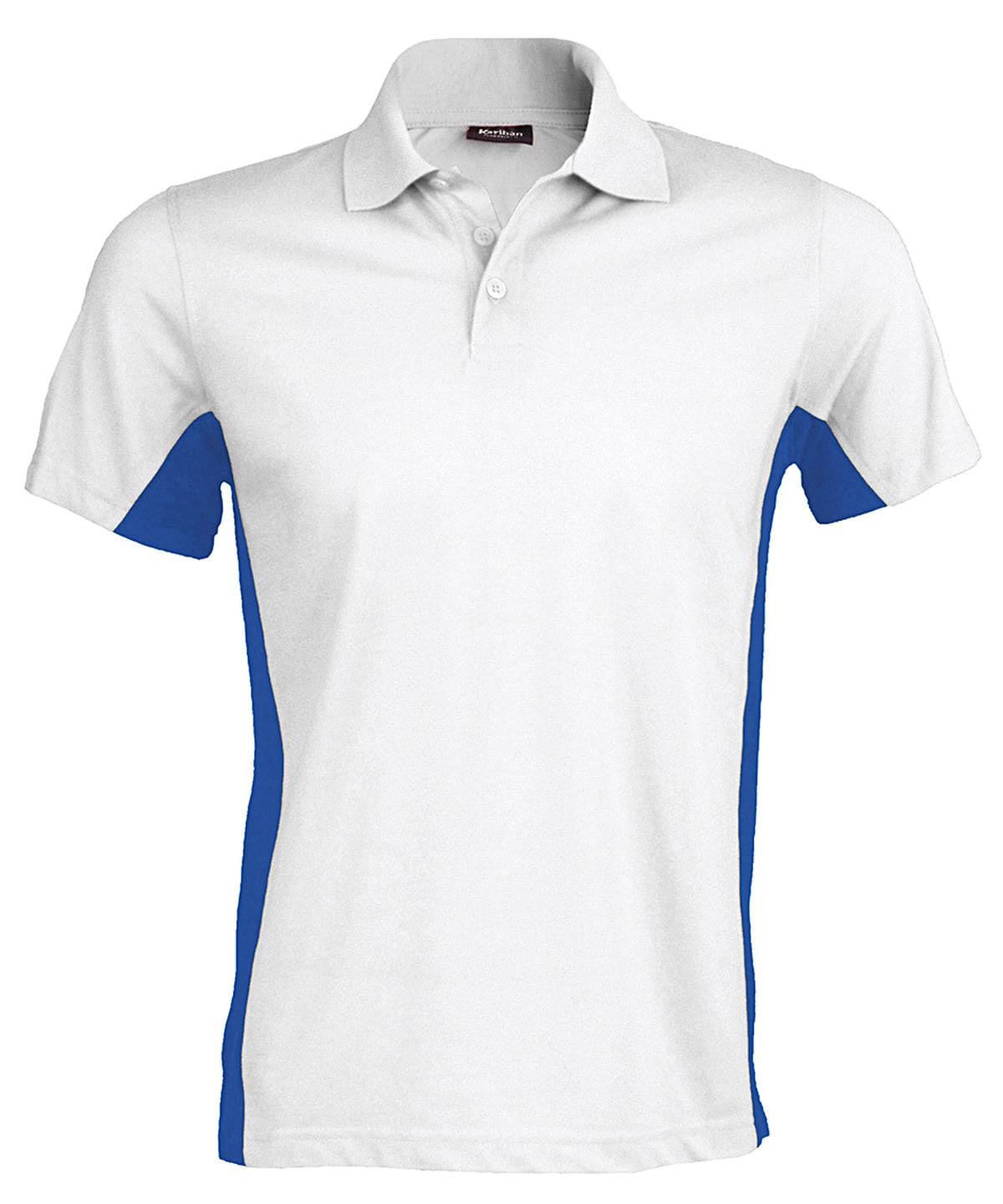 White/Royal - Flags short sleeve bi-colour polo shirt