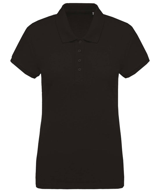 Black - Ladies’ organic piqué short-sleeved polo shirt