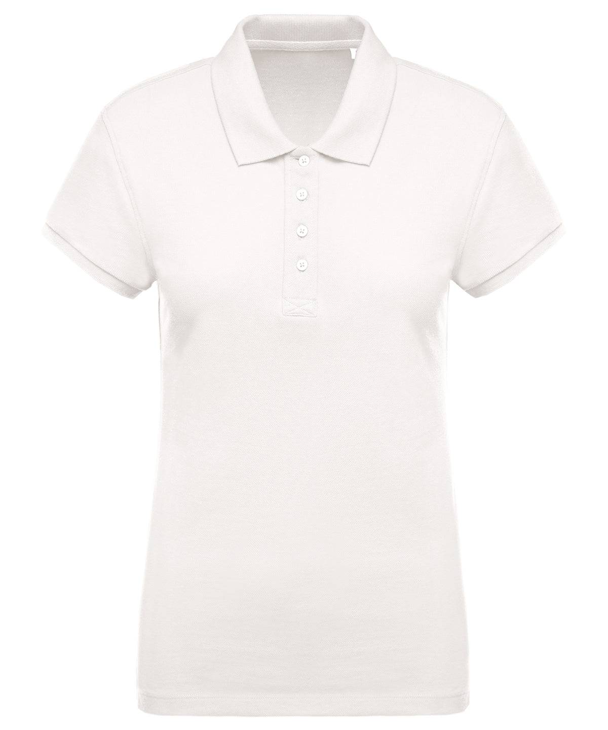 Cream - Ladies’ organic piqué short-sleeved polo shirt