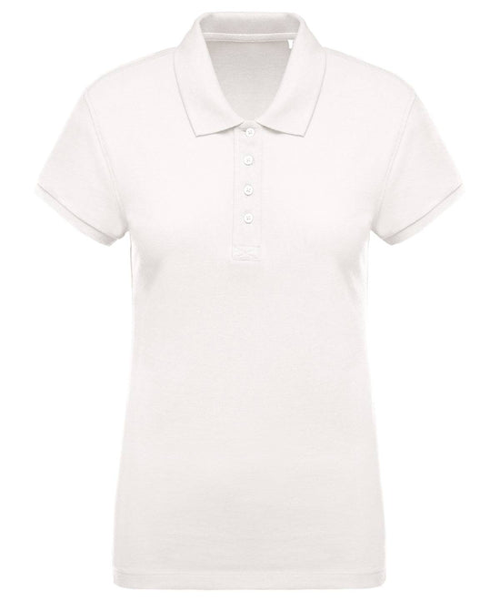 Cream - Ladies’ organic piqué short-sleeved polo shirt