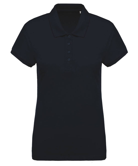 Navy - Ladies’ organic piqué short-sleeved polo shirt