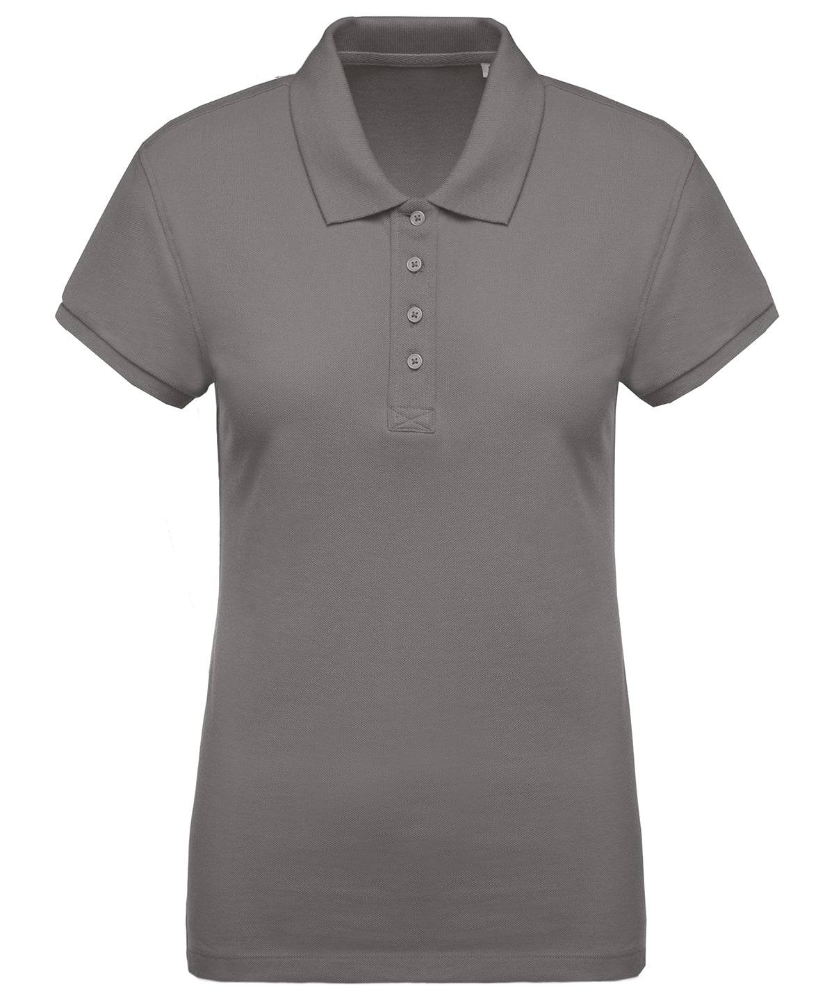 Storm Grey - Ladies’ organic piqué short-sleeved polo shirt