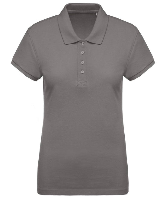 Storm Grey - Ladies’ organic piqué short-sleeved polo shirt