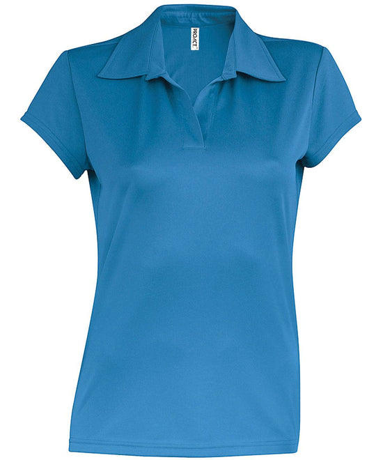 Aqua Blue - Ladies' short-sleeved polo shirt