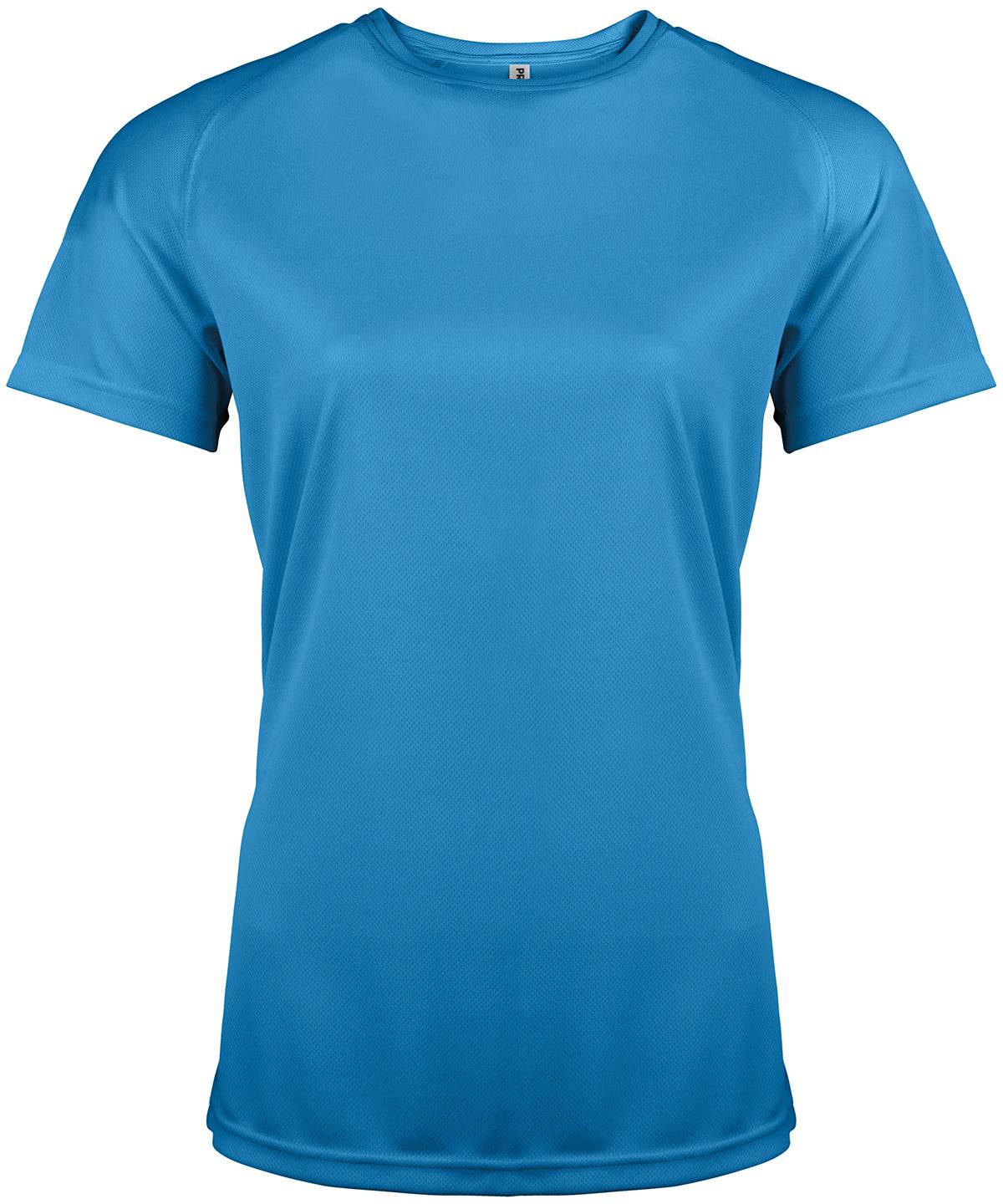 Aqua Blue - Ladies' short-sleeved sports T-shirt