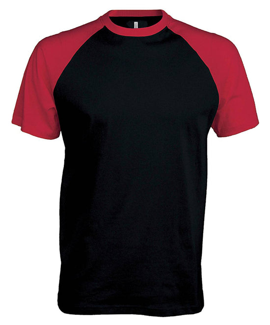 Black/Red - Baseball Short-sleeved two-tone T-shirt