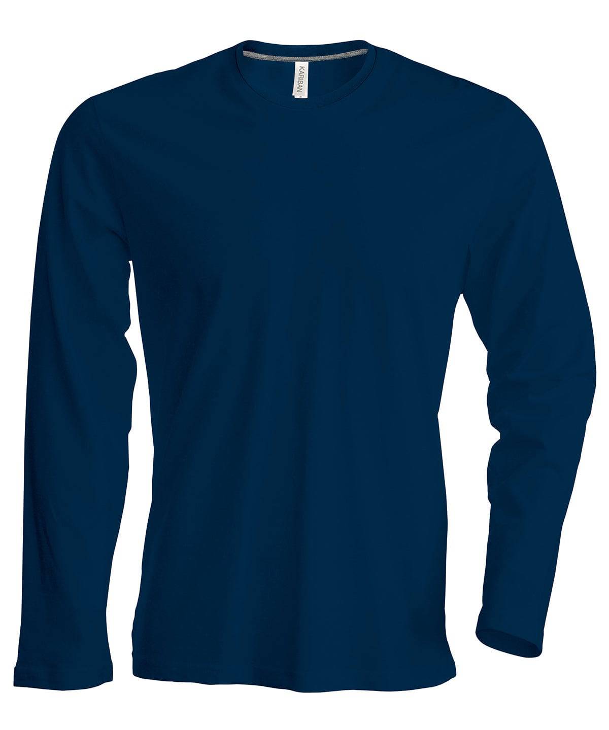 Navy - Men's long-sleeved crew neck T-shirt