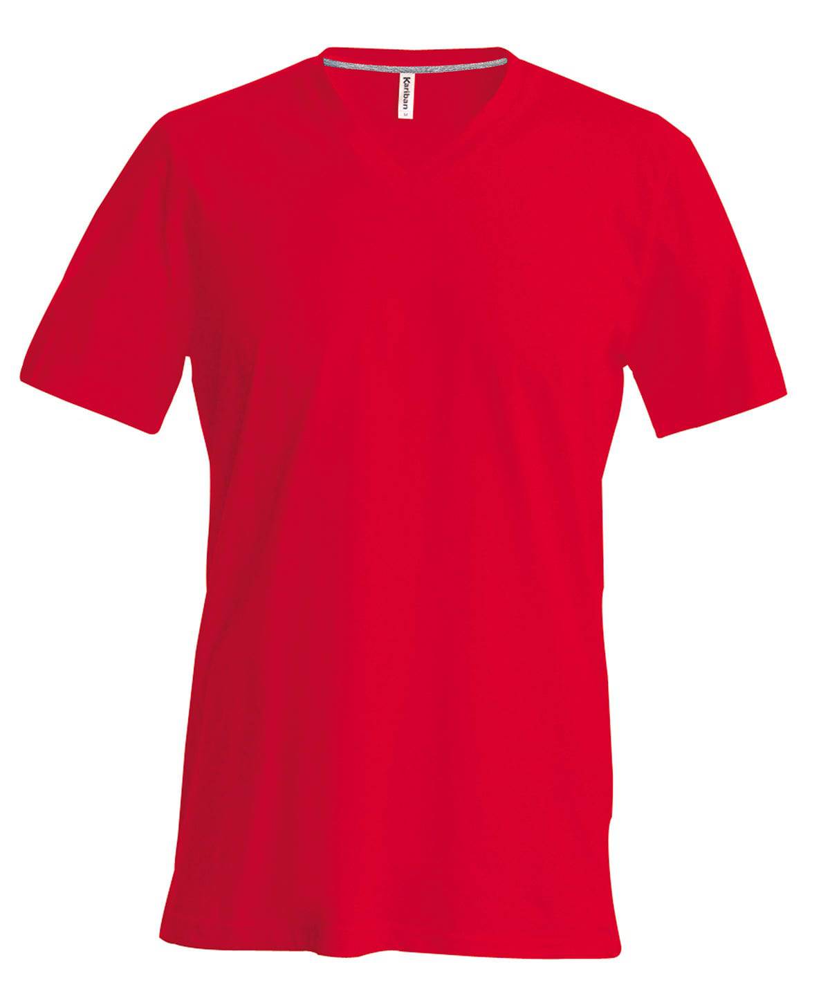 Red - Men's short-sleeved V-neck T-shirt