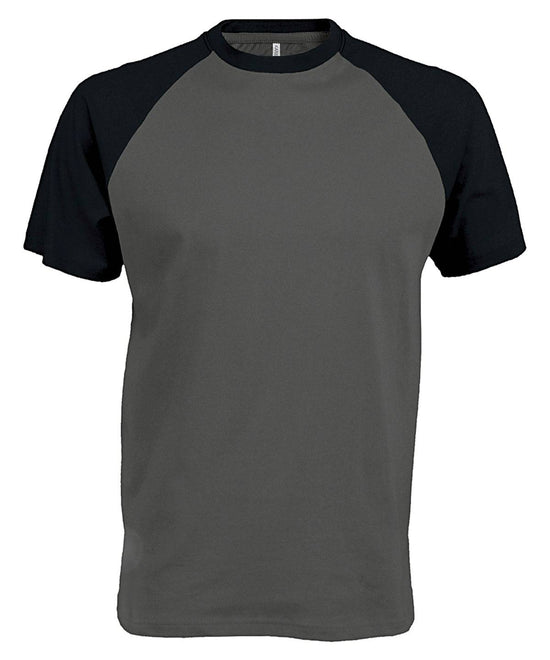 Slate Grey/Black - Baseball Short-sleeved two-tone T-shirt