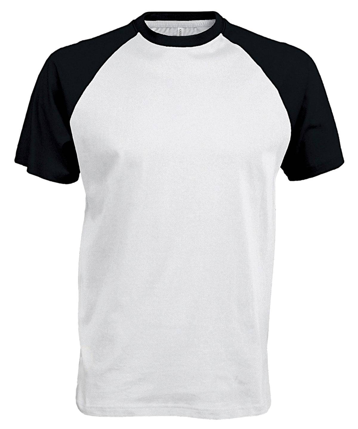 Weiß/Schwarz - Baseball Kurzarm-T-Shirt zweifarbig