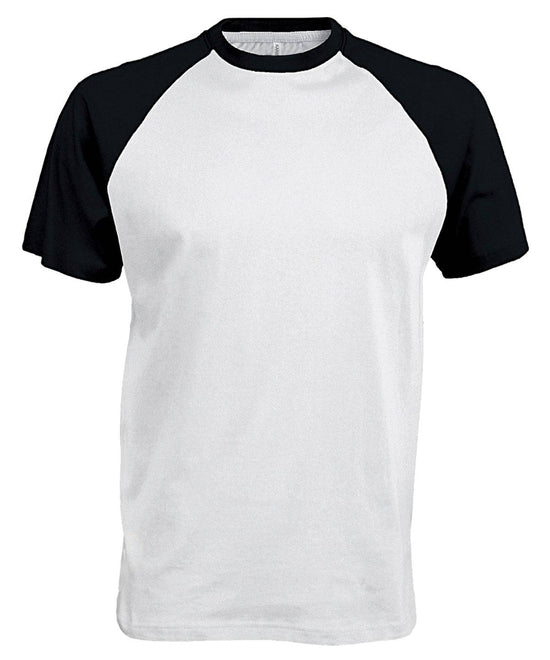Weiß/Schwarz - Baseball Kurzarm-T-Shirt zweifarbig