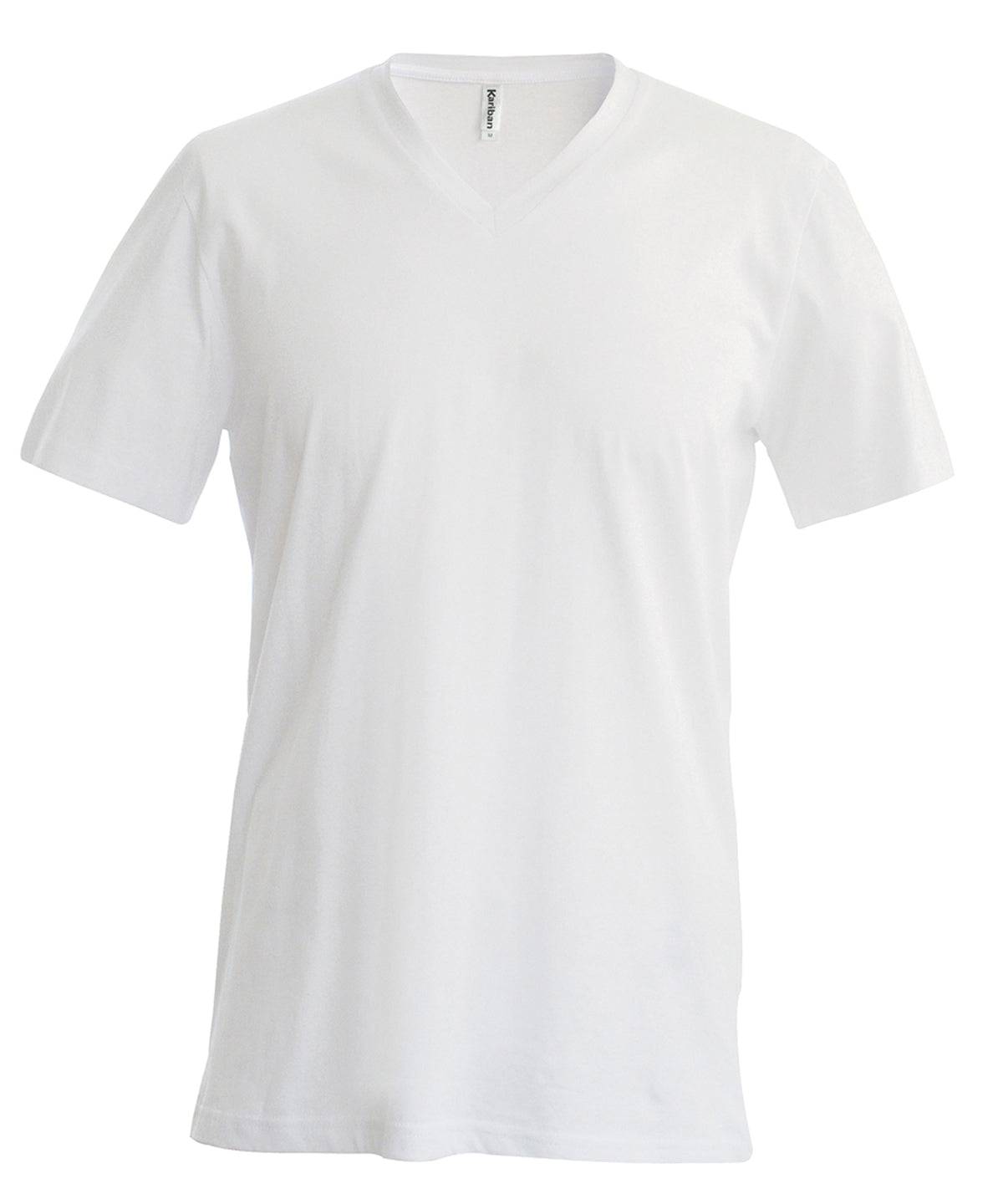 Blanc - Tee-shirt col V manches courtes Homme