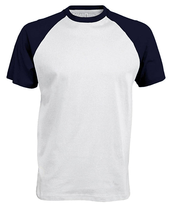 White/Navy - Baseball Short-sleeved two-tone T-shirt