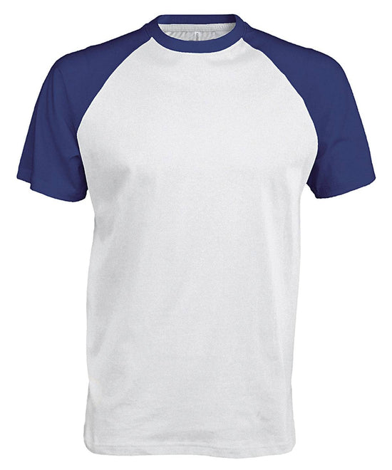 White/Royal - Baseball Short-sleeved two-tone T-shirt