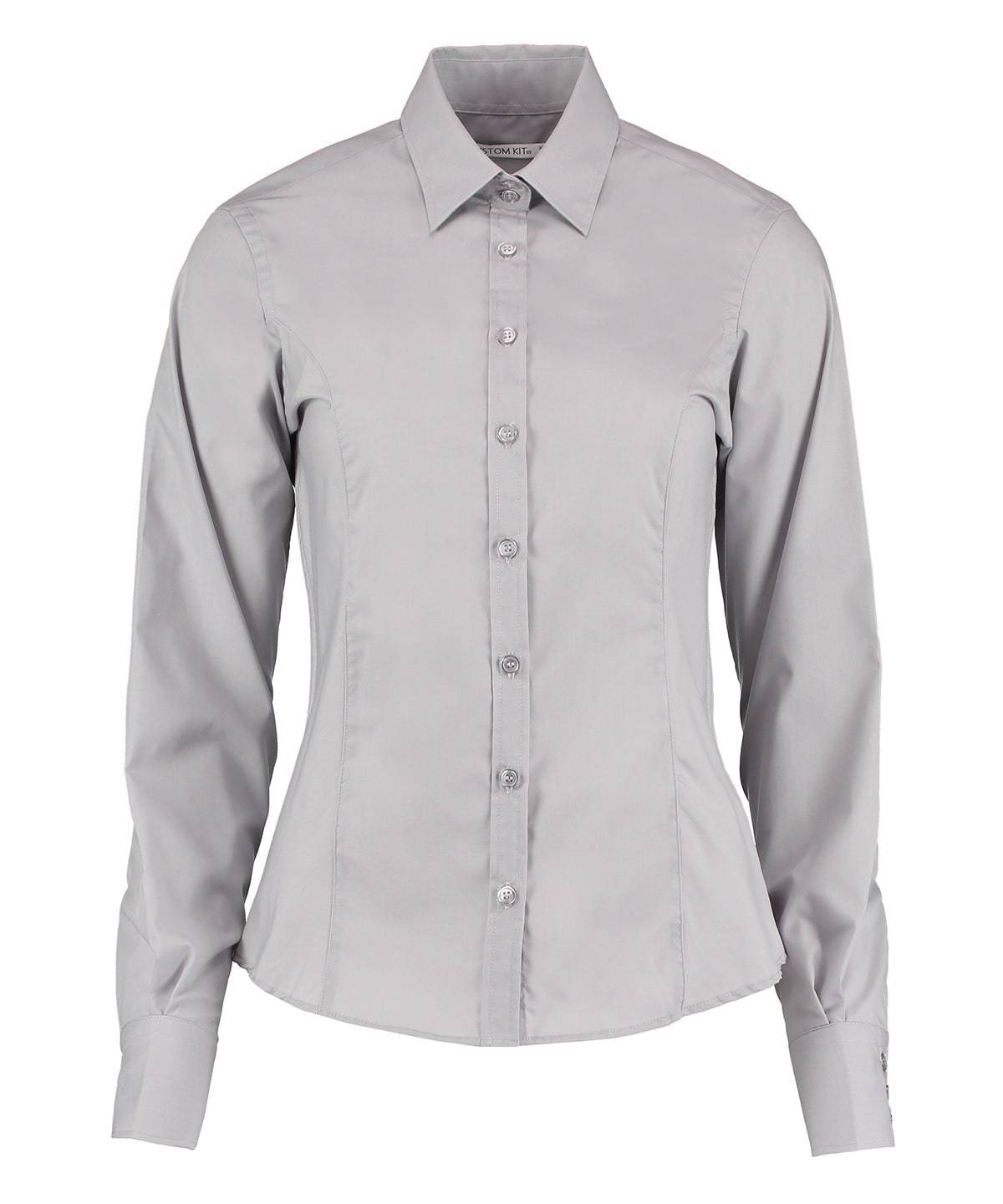 Silver Grey - Business blouse long-sleeved (tailored fit)