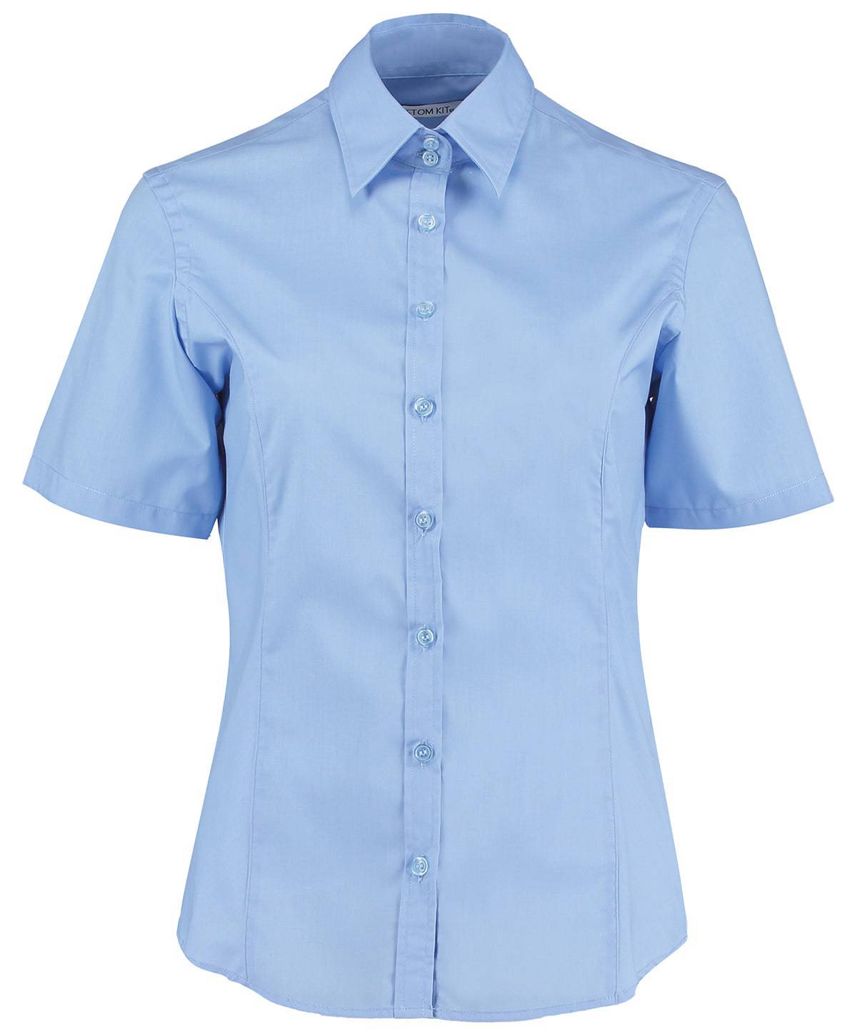 Light Blue* - Business blouse short-sleeved (tailored fit)