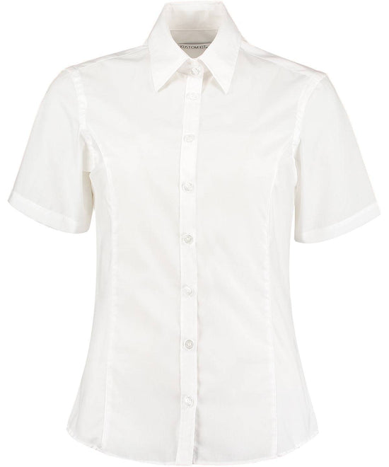 White* - Business blouse short-sleeved (tailored fit)