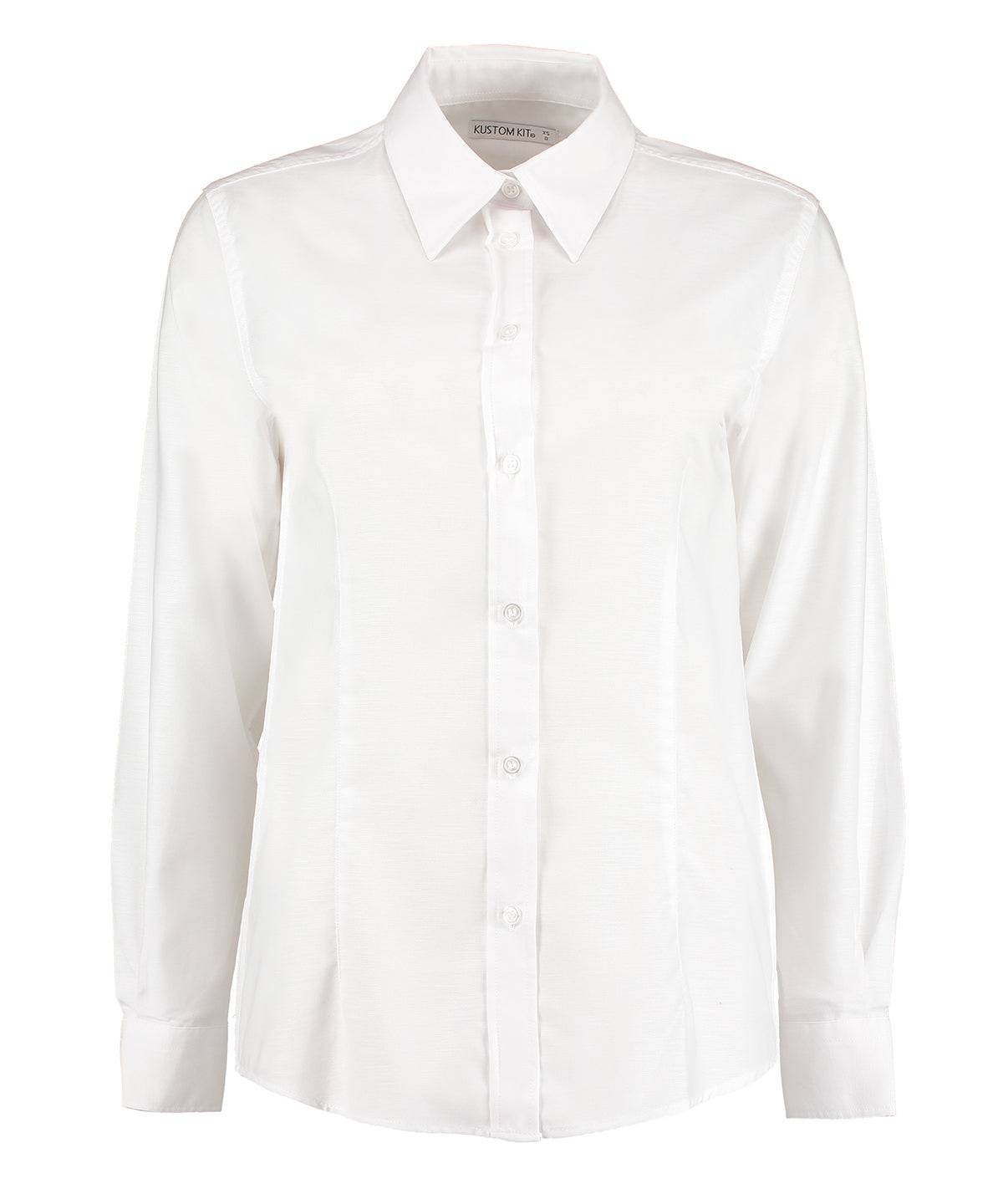 White - Women's workplace Oxford blouse long-sleeved (tailored fit)