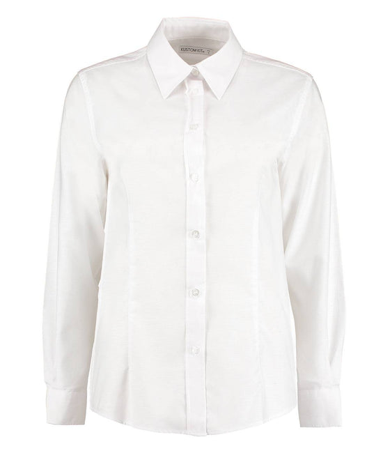 White - Women's workplace Oxford blouse long-sleeved (tailored fit)