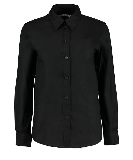 Black - Women's workplace Oxford blouse long-sleeved (tailored fit)