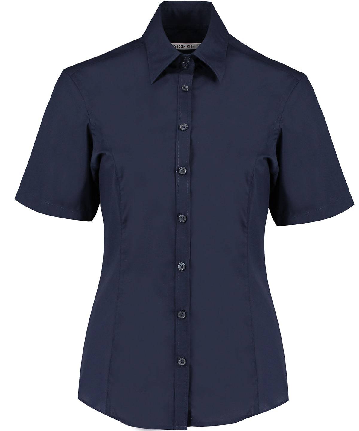 Dark Navy - Business blouse short-sleeved (tailored fit)