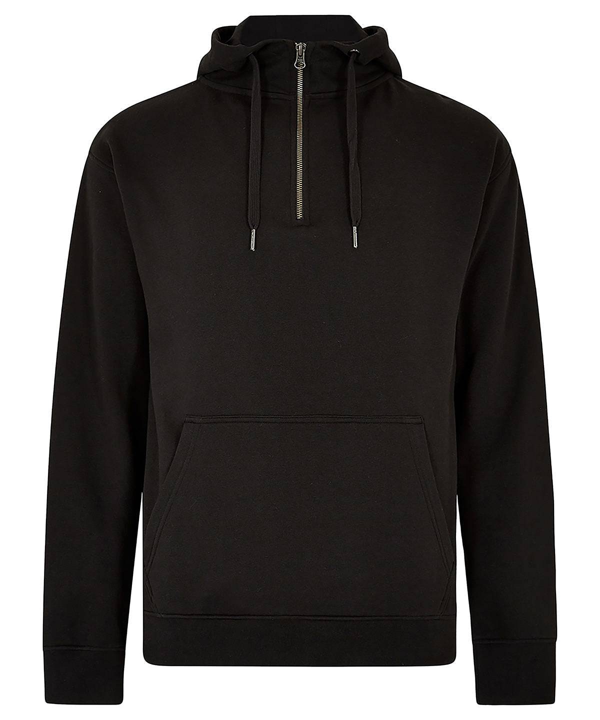 Black - Regular fit 1/4 zip hoodie