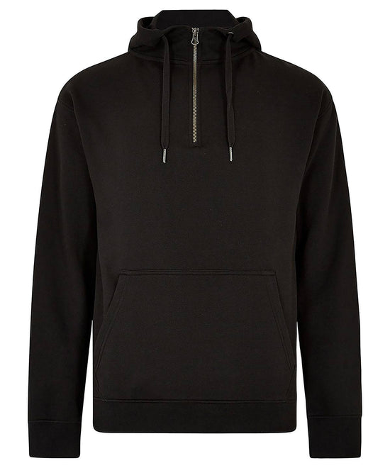 Black - Regular fit 1/4 zip hoodie