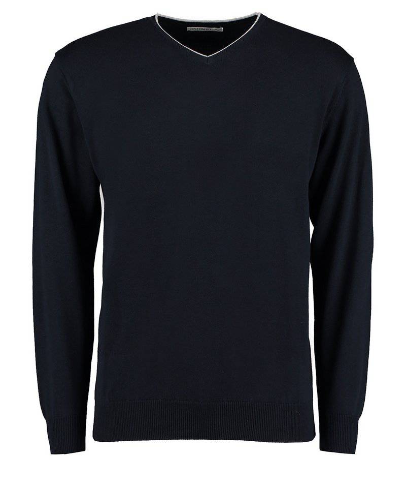 Navy/Silver Grey - Contrast Arundel sweater