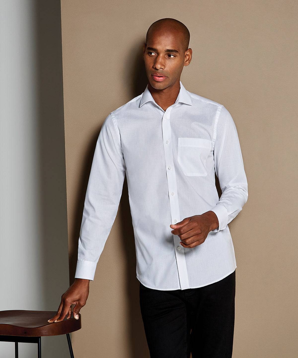 Black* - Poplin shirt long-sleeved (tailored fit)