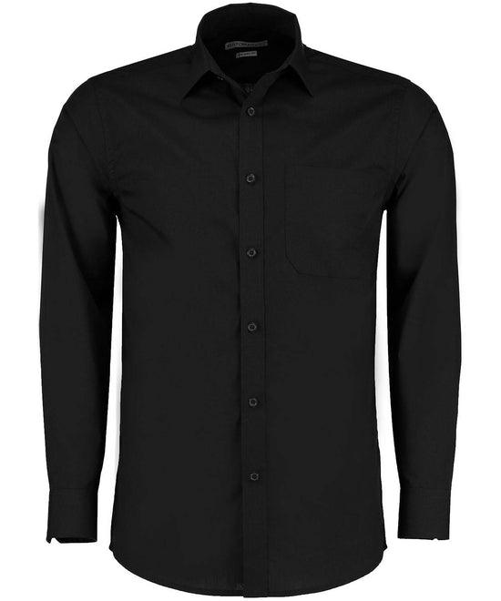 Black* - Poplin shirt long-sleeved (tailored fit)