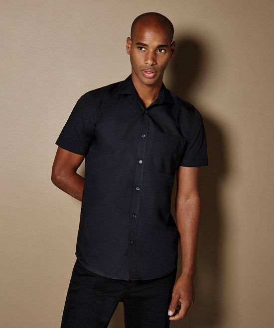 Black* - Poplin shirt short-sleeved (tailored fit)