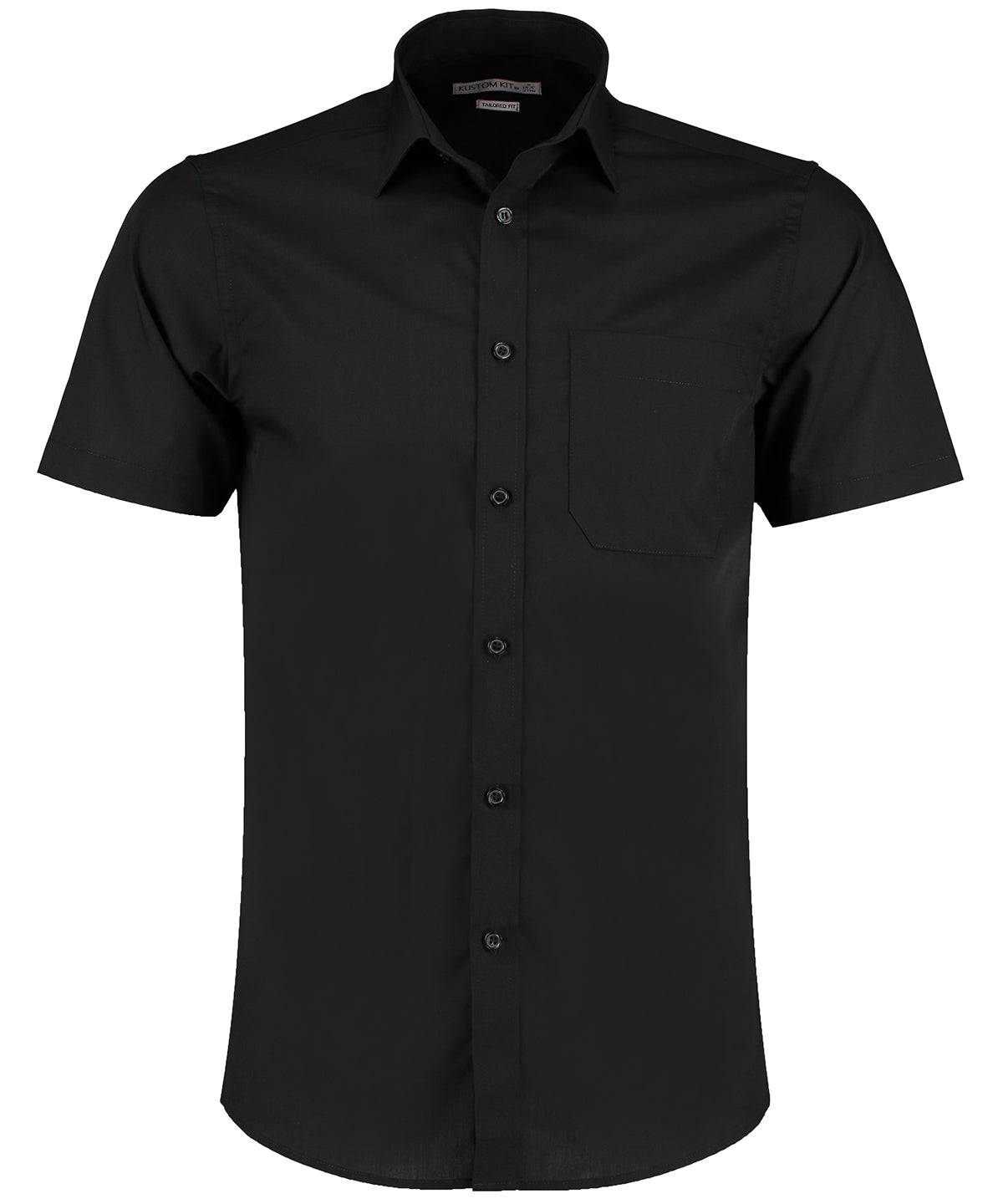 Black* - Poplin shirt short-sleeved (tailored fit)