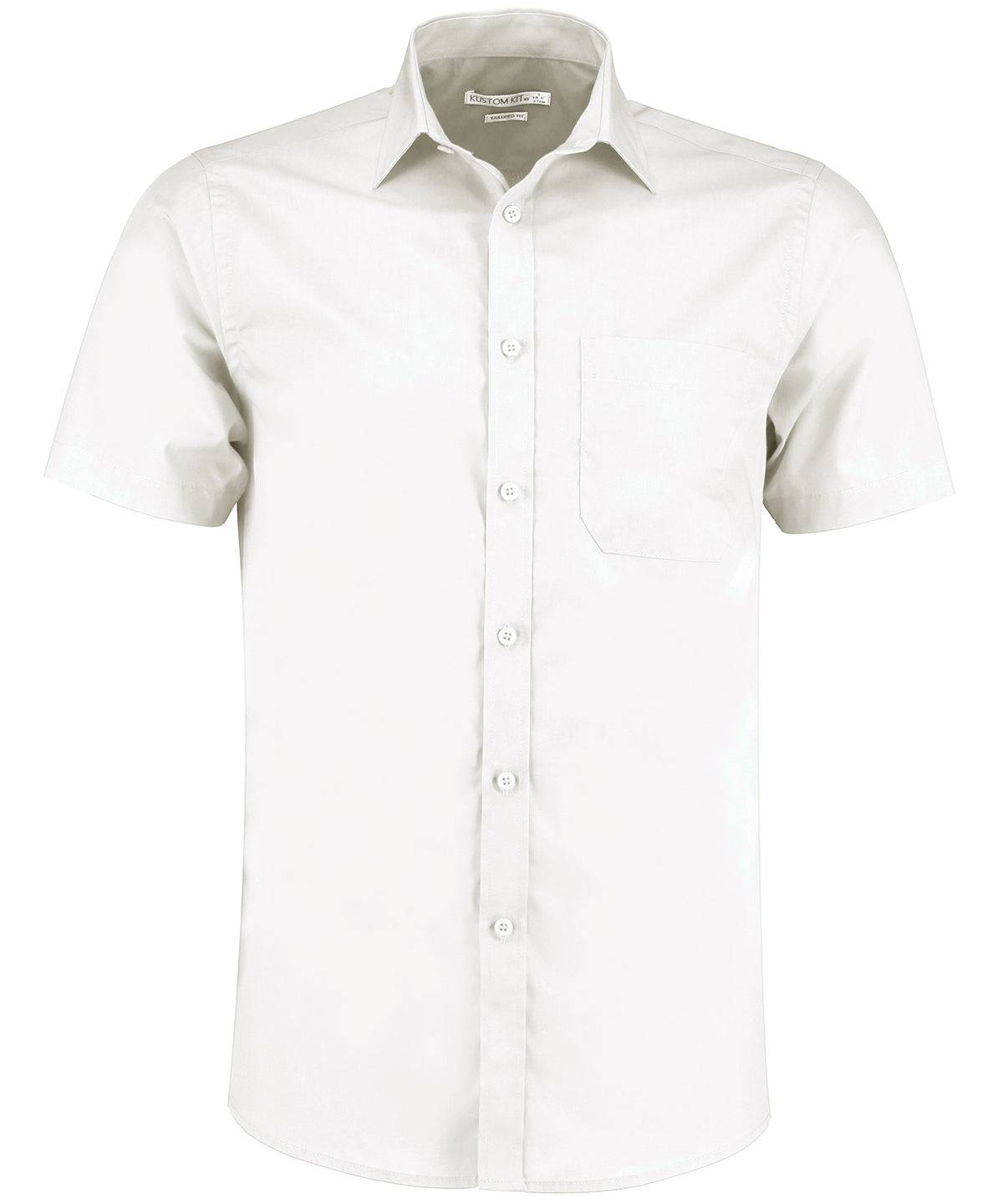 White* - Poplin shirt short-sleeved (tailored fit)