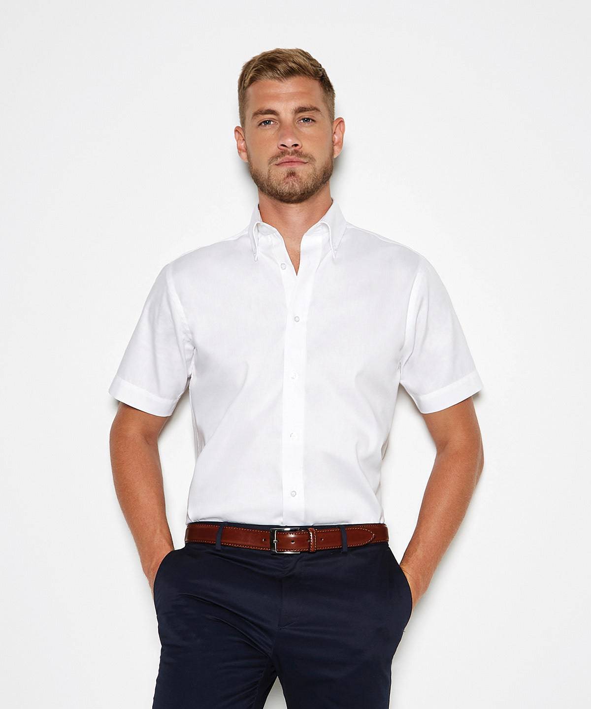 White* - Premium Oxford shirt short-sleeved (tailored fit)