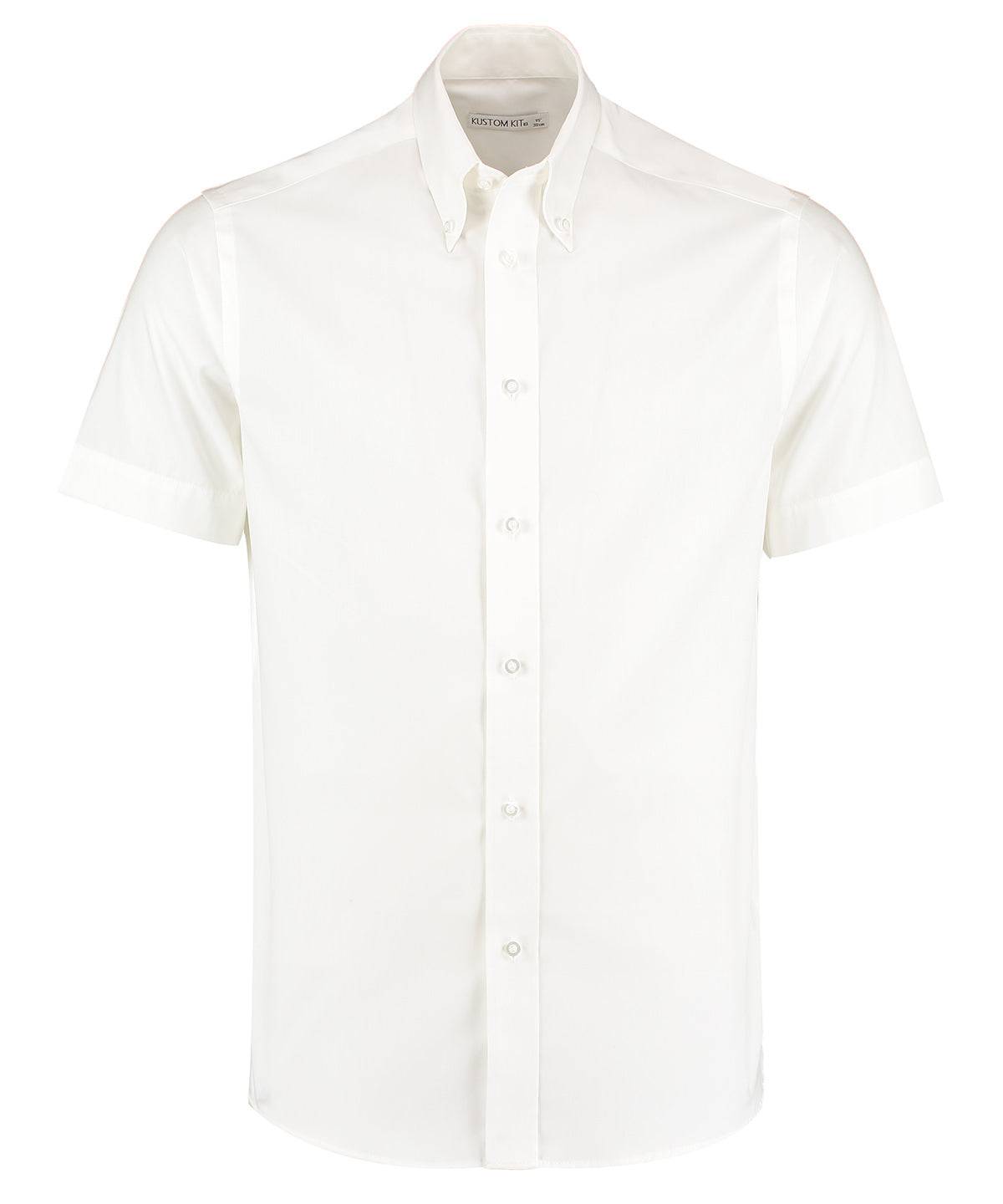 White* - Premium Oxford shirt short-sleeved (tailored fit)