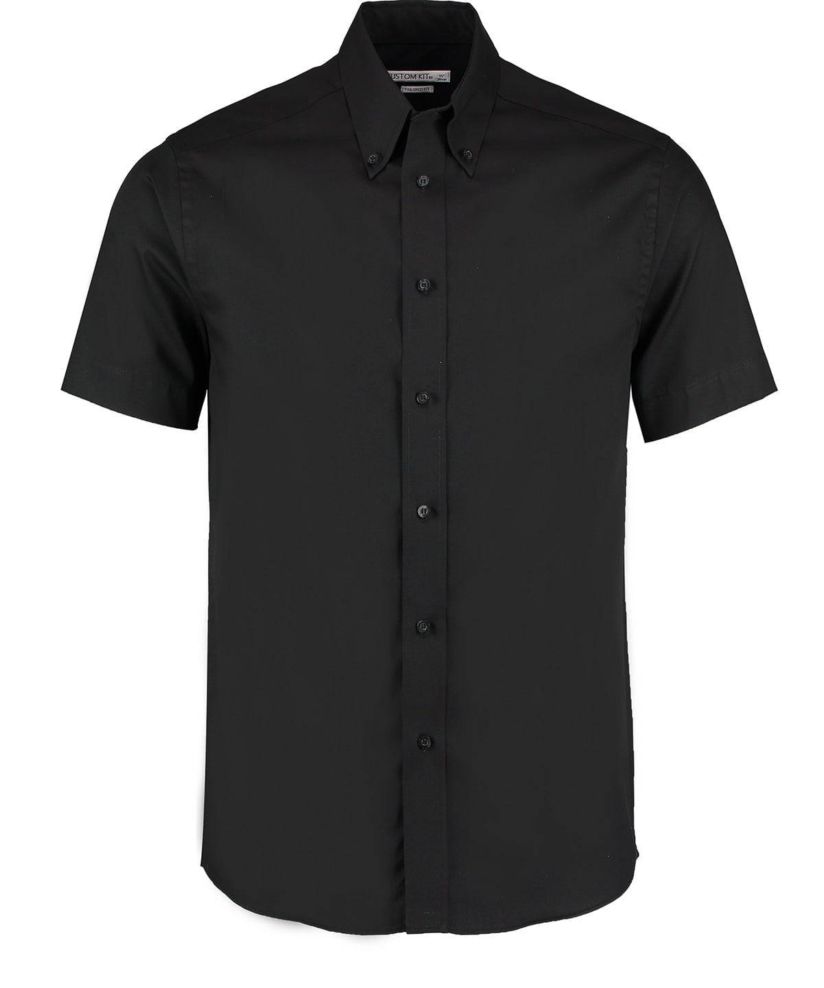 Schwarz - Premium Oxford Hemd kurzarm (tailored fit)