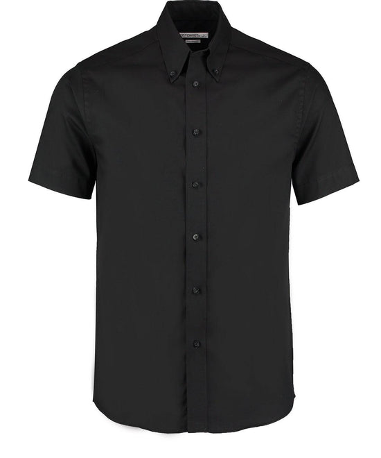 Schwarz - Premium Oxford Hemd kurzarm (tailored fit)